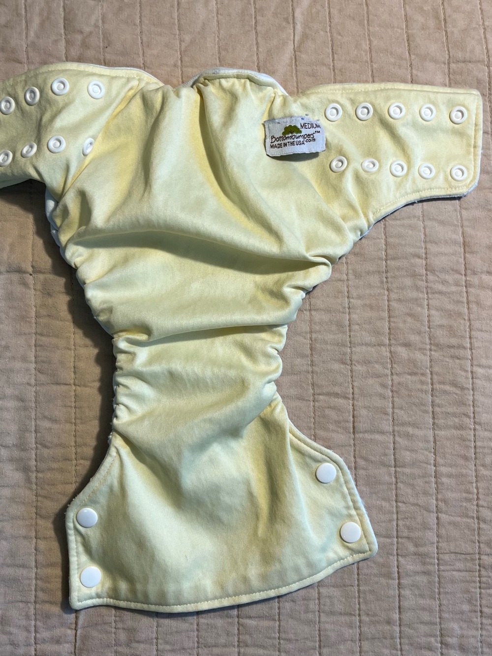 Bottom Bumpers Adjustable Soft Yellow Snap Cloth Diaper Cover